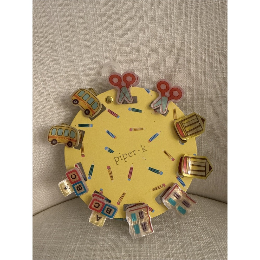 Piper K Teacher Back to School Supplies Mini‎ Claw Clips 10pk Multicolor 1"